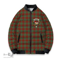 ScotsTee Shop Scottish MacDonald of Kingsburgh Crest Tartan Bomber Puffer Jacket