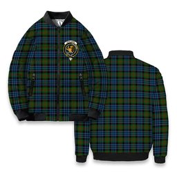 ScotsTee Shop Scottish Newlands of Lauriston Crest Tartan Bomber Puffer Jacket
