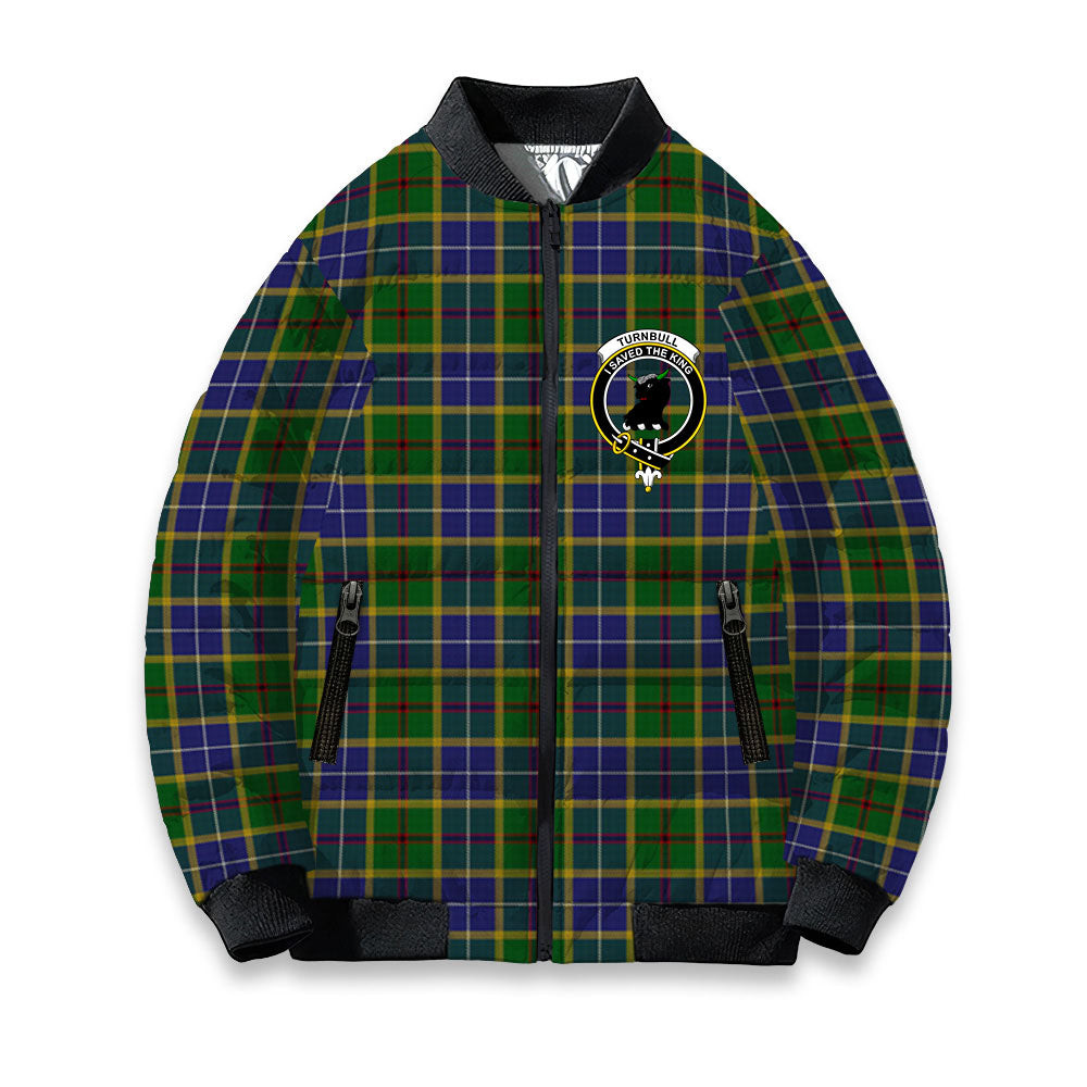 ScotsTee Shop Scottish Turnbull of Thornton Crest Tartan Bomber Puffer Jacket
