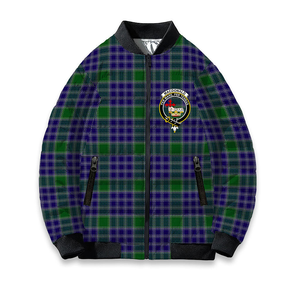 ScotsTee Shop Scottish MacDonald Lord of the Isles Hunting 2 Crest Tartan Bomber Puffer Jacket