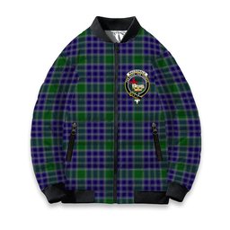 ScotsTee Shop Scottish MacDonald Lord of the Isles Hunting 2 Crest Tartan Bomber Puffer Jacket