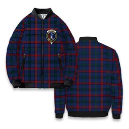 ScotsTee Shop Scottish Montgomery of Ayrshire Modern Crest Tartan Bomber Puffer Jacket