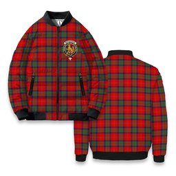 ScotsTee Shop Scottish McPherson of Cluny Modern Crest Tartan Bomber Puffer Jacket