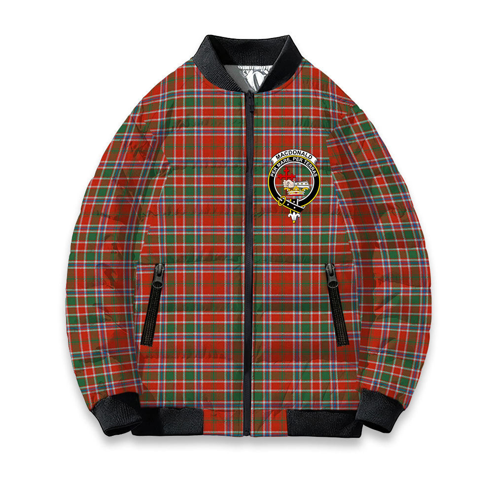 ScotsTee Shop Scottish MacDonald of Lochmaddy Ancient Crest Tartan Bomber Puffer Jacket