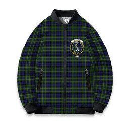 ScotsTee Shop Scottish McNeil of Colonsay Crest Tartan Bomber Puffer Jacket