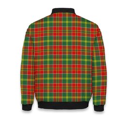 ScotsTee Shop Scottish MacDonald of Kingsburgh Modern Crest Tartan Bomber Puffer Jacket