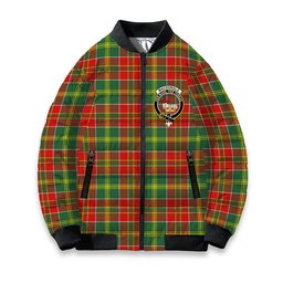 ScotsTee Shop Scottish MacDonald of Kingsburgh Modern Crest Tartan Bomber Puffer Jacket