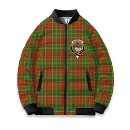 ScotsTee Shop Scottish MacDonald of Kingsburgh Ancient Crest Tartan Bomber Puffer Jacket
