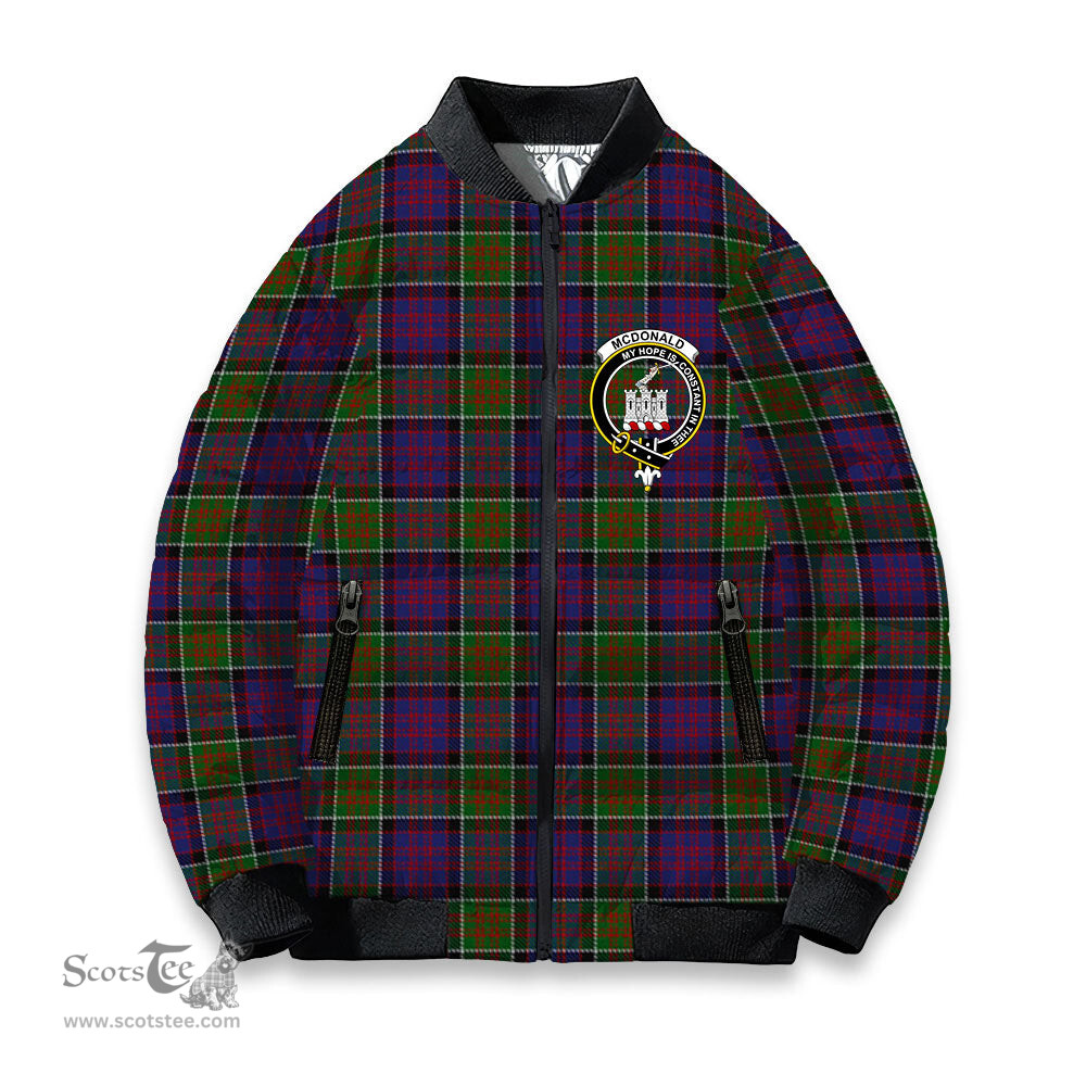 ScotsTee Shop Scottish McDonald of Clan Ranald Modern Crest Tartan Bomber Puffer Jacket