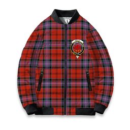 ScotsTee Shop Scottish Kelly of Sleat Red Ancient Crest Tartan Bomber Puffer Jacket