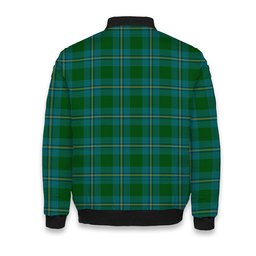 ScotsTee Shop Scottish Irvine of Bonshaw Crest Tartan Bomber Puffer Jacket