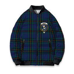 ScotsTee Shop Scottish Murray of Elibank Modern Crest Tartan Bomber Puffer Jacket