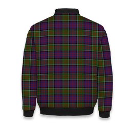 ScotsTee Shop Scottish MacDonald of Clan Ranald Modern Crest Tartan Bomber Puffer Jacket