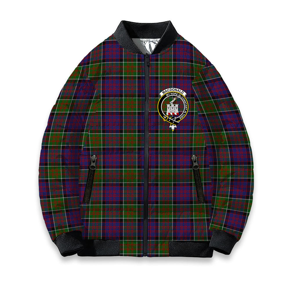 ScotsTee Shop Scottish MacDonald of Clan Ranald Modern Crest Tartan Bomber Puffer Jacket