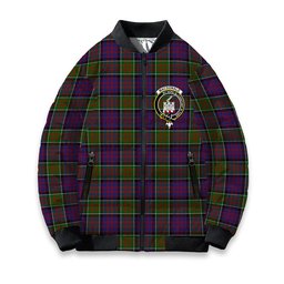 ScotsTee Shop Scottish MacDonald of Clan Ranald Modern Crest Tartan Bomber Puffer Jacket