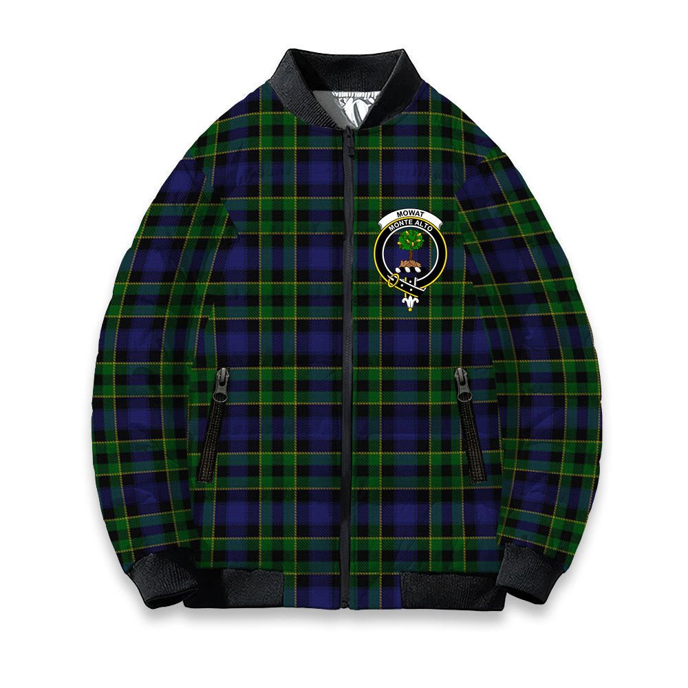ScotsTee Shop Scottish Mowat Crest Tartan Bomber Puffer Jacket