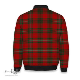 ScotsTee Shop Scottish MacAulay of Ardincaple Crest Tartan Bomber Puffer Jacket