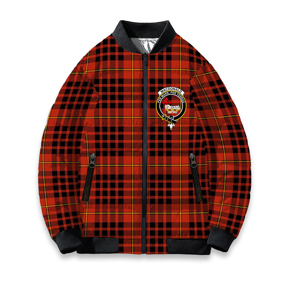 ScotsTee Shop Scottish MacDonald of Ardnamurchan Ancient Crest Tartan Bomber Puffer Jacket