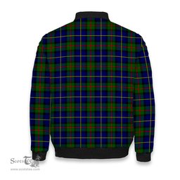 ScotsTee Shop Scottish MacLeod of Harris Modern Crest Tartan Bomber Puffer Jacket