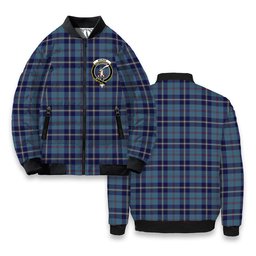 ScotsTee Shop Scottish McRae of America Crest Tartan Bomber Puffer Jacket