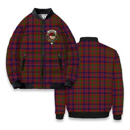 ScotsTee Shop Scottish McDonald of Boisdale Crest Tartan Bomber Puffer Jacket