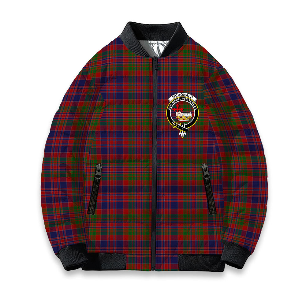ScotsTee Shop Scottish McDonald of Boisdale Crest Tartan Bomber Puffer Jacket