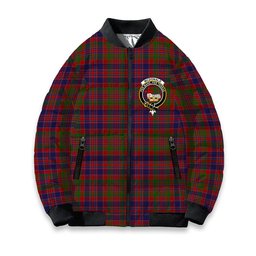 ScotsTee Shop Scottish McDonald of Boisdale Crest Tartan Bomber Puffer Jacket
