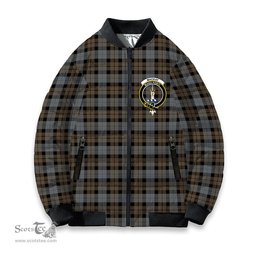 ScotsTee Shop Scottish MacKay Weathered Crest Tartan Bomber Puffer Jacket