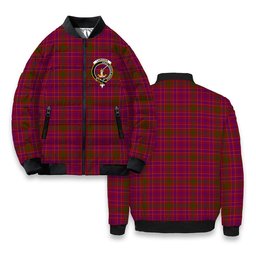 ScotsTee Shop Scottish Lumsden of Clova Crest Tartan Bomber Puffer Jacket
