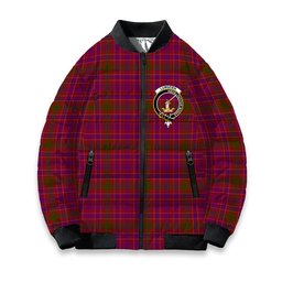 ScotsTee Shop Scottish Lumsden of Clova Crest Tartan Bomber Puffer Jacket