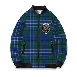 ScotsTee Shop Scottish Wishart Hunting Modern Clan Crest Tartan Bomber Puffer Jacket