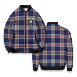 ScotsTee Shop Scottish Stewart of Appin Hunting Dress Crest Tartan Bomber Puffer Jacket