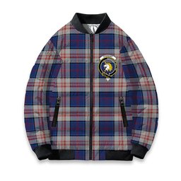 ScotsTee Shop Scottish Stewart of Appin Hunting Dress Crest Tartan Bomber Puffer Jacket