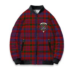 ScotsTee Shop Scottish Murray of Tullibardine Crest Tartan Bomber Puffer Jacket