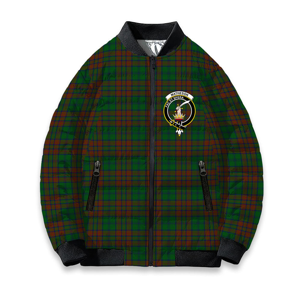 ScotsTee Shop Scottish Matheson Hunting Highland Society of London Crest Tartan Bomber Puffer Jacket
