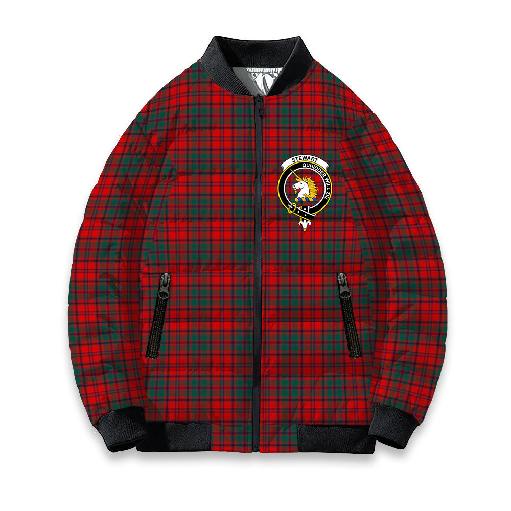 ScotsTee Shop Scottish Stewart of Appin Modern Clan Crest Tartan Bomber Puffer Jacket