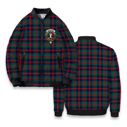 ScotsTee Shop Scottish Robertson of Struan Modern Crest Tartan Bomber Puffer Jacket