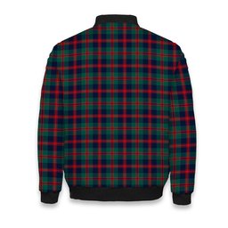 ScotsTee Shop Scottish Robertson of Struan Modern Crest Tartan Bomber Puffer Jacket
