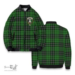 ScotsTee Shop Scottish MacLean of Duart Hunting Ancient Crest Tartan Bomber Puffer Jacket
