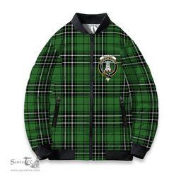 ScotsTee Shop Scottish MacLean of Duart Hunting Ancient Crest Tartan Bomber Puffer Jacket