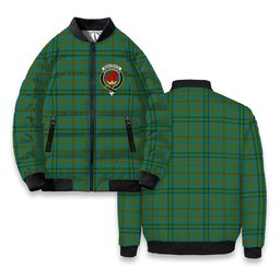 ScotsTee Shop Scottish Moncreiffe of Atholl Ancient Crest Tartan Bomber Puffer Jacket