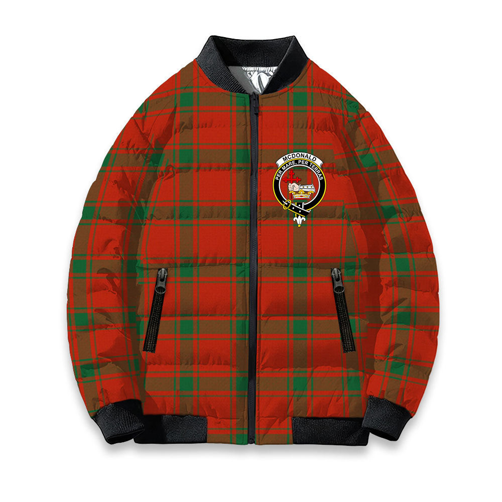 ScotsTee Shop Scottish McDonald of Sleat Ancient Crest Tartan Bomber Puffer Jacket
