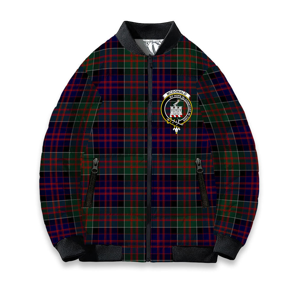 ScotsTee Shop Scottish McDonald of Clan Ranald Crest Tartan Bomber Puffer Jacket