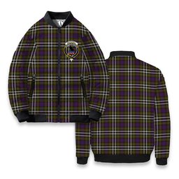 ScotsTee Shop Scottish MacDonell of Glengarry Dress Crest Tartan Bomber Puffer Jacket