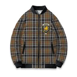 ScotsTee Shop Scottish Thompson Camel Crest Tartan Bomber Puffer Jacket