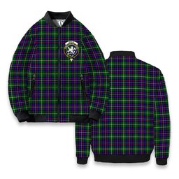 ScotsTee Shop Scottish Inglis Modern Crest Tartan Bomber Puffer Jacket