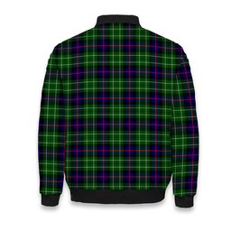 ScotsTee Shop Scottish Leslie Hunting SC Crest Tartan Bomber Puffer Jacket