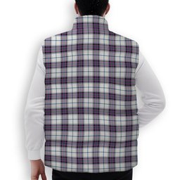 ScotsTee Shop Scottish Alexander of Menstry Dress Ancient Premium Tartan Puffer Vest Winter White Duck Down Vest Sleeveless