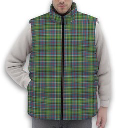 ScotsTee Shop Scottish Ayrshire District Premium Tartan Puffer Vest Winter White Duck Down Vest Sleeveless