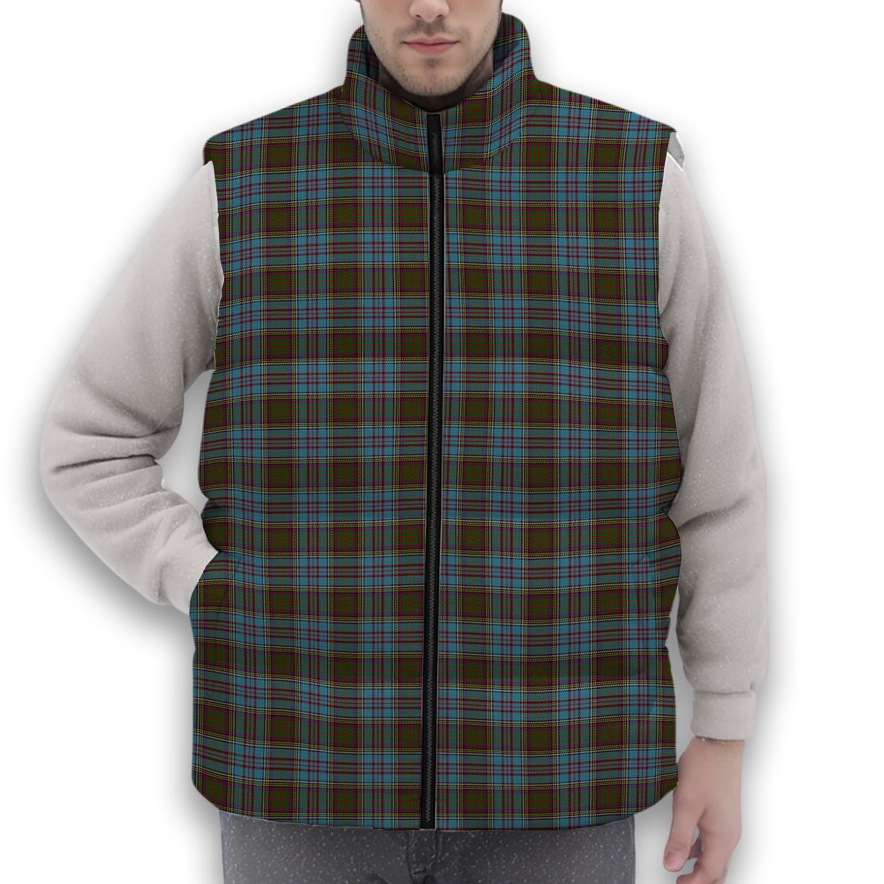 ScotsTee Shop Scottish Anderson Premium Tartan Puffer Vest Winter White Duck Down Vest Sleeveless